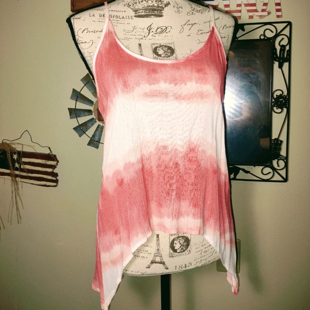 Rue21 size Medium, top, spaghetti strap summer, sleeveless top, melon/coral,